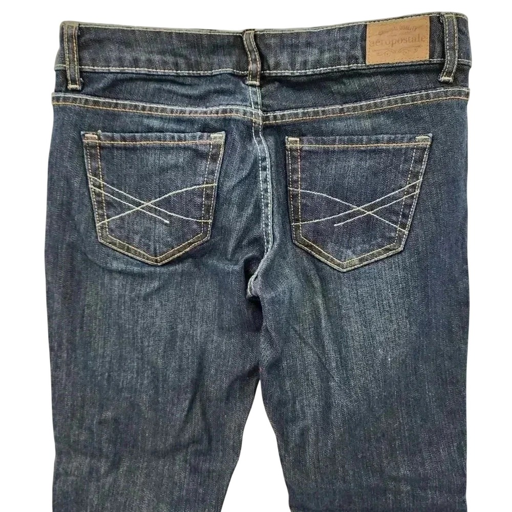 Aeropostale 1987 Bayla Skinny Dark Blue Jeans Girls‎ Youth Pants Size 0 Short - Picture 4 of 5